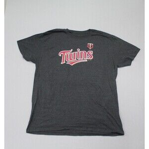 Minnesota Twins Men Gray Tee Shirt Short Sleeve Majestic Size XXL